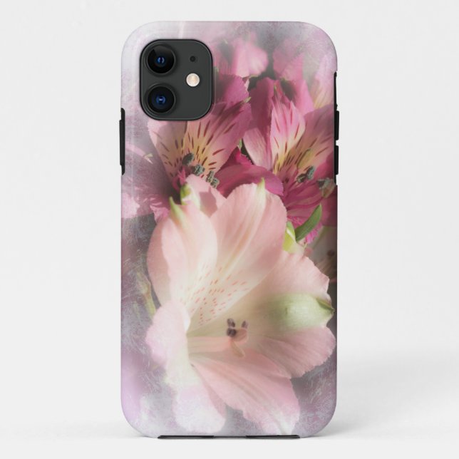 Pink Peruvian Lilies Floral Cell Phone Case (Back)