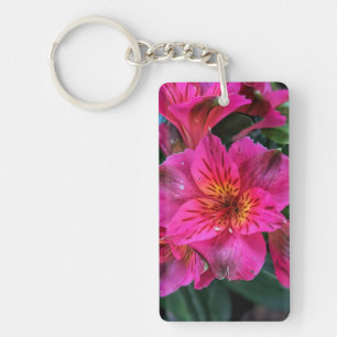 Pink Peruvian Lily Flowers-79408 Keychain