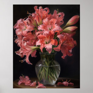 Pink Peruvian Lily Flowers Art Print Poster