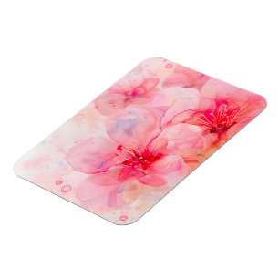 Pink Petal Elegance Watercolor Magnet