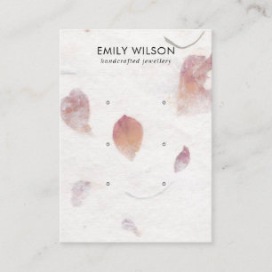 PINK PETAL HANDMADE PAPER 3 STUD EARRING DISPLAY BUSINESS CARD