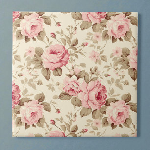 Pink Petal Roses Elegance Tile