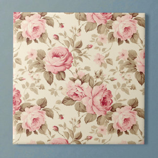 Pink Petal Roses Elegance Tile
