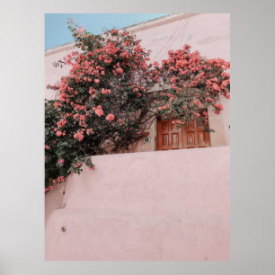 Pink petaled flower poster