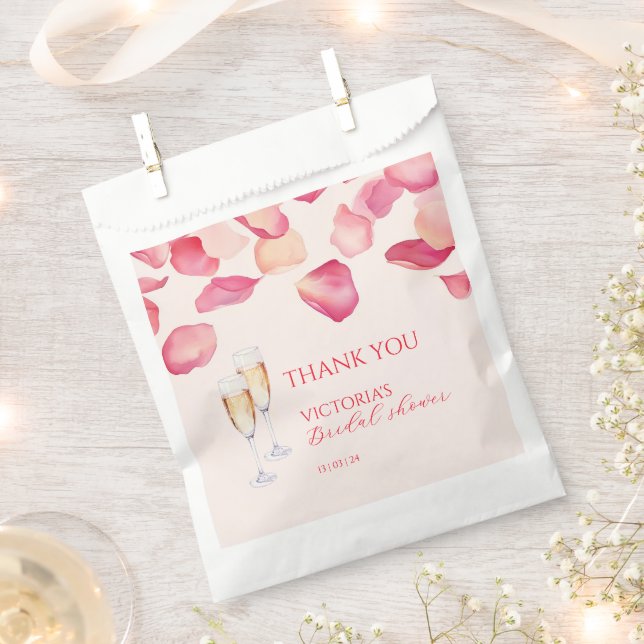 Pink Petals and Prosecco Bridal Shower Favour Bag (Clipped)