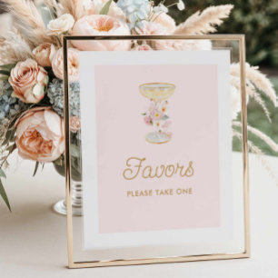 Pink Petals and Prosecco Bridal Shower Favours Sig Poster