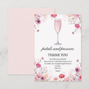 Pink Petals and Prosecco Bridal Shower  Thank You Card