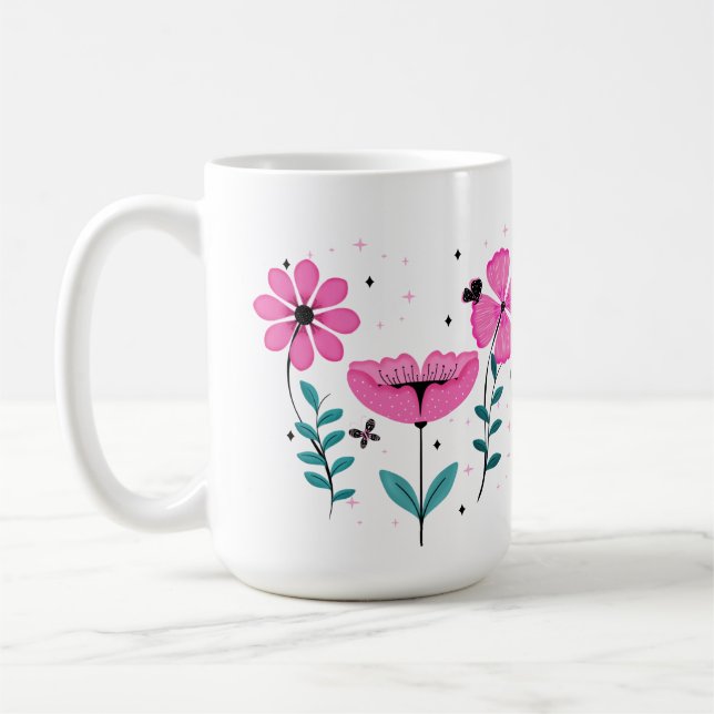 Pink Petals Coffee Mug (Left)