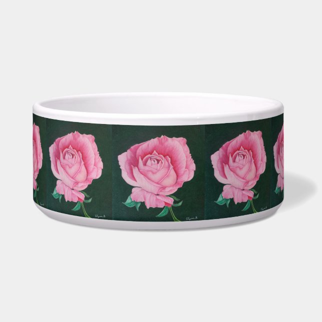Pink Petals Large Pet Bowl (Front)