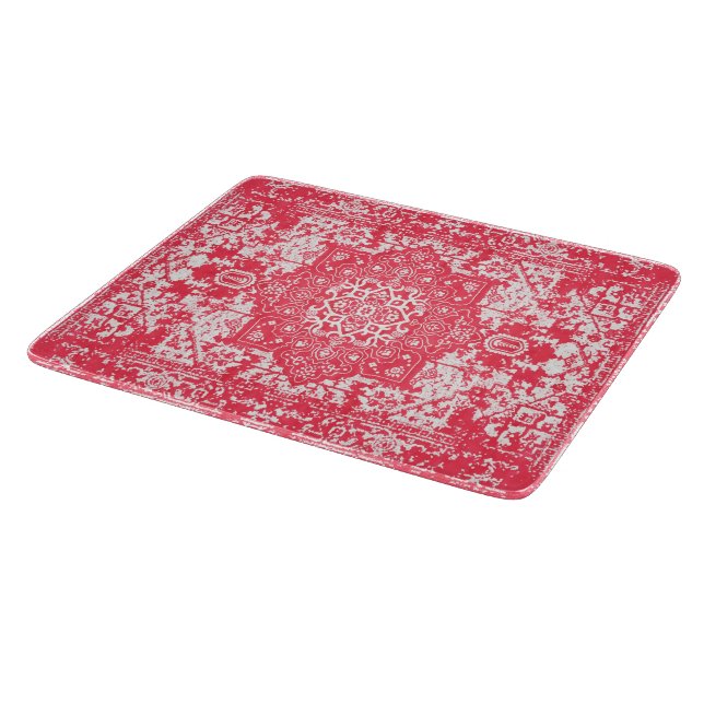 Pink Petals on Kilim Dreams Cutting Board (Corner)