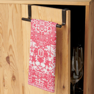 Pink Petals on Kilim Dreams Kitchen Towel