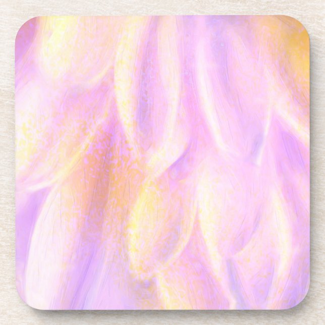 Pink Petals Plastic coasters cork back set of 6 (Front)