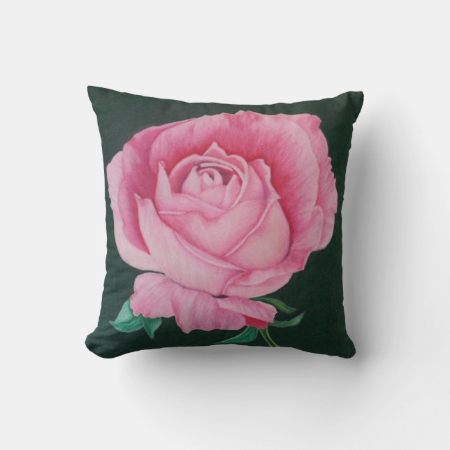 Pink Petals Throw Pillow (Front)