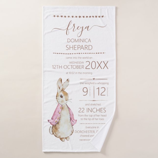 Pink Peter the Rabbit Bath Towel (Bath Towel)