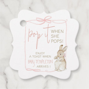 Pink Peter the Rabbit Beatrix Potter Baby Shower  Favour Tags