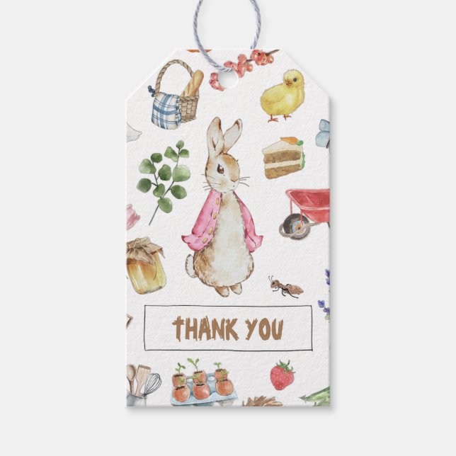 Pink Peter the Rabbit Gift Tags (Front)