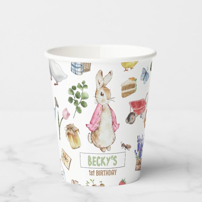 Pink Peter the Rabbit Paper Cups (Left)