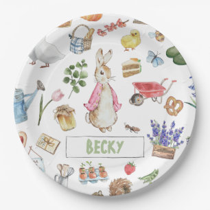 Pink Peter the Rabbit Paper Plate