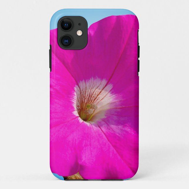 pink petunia flower in blue background. Case-Mate iPhone case (Back)