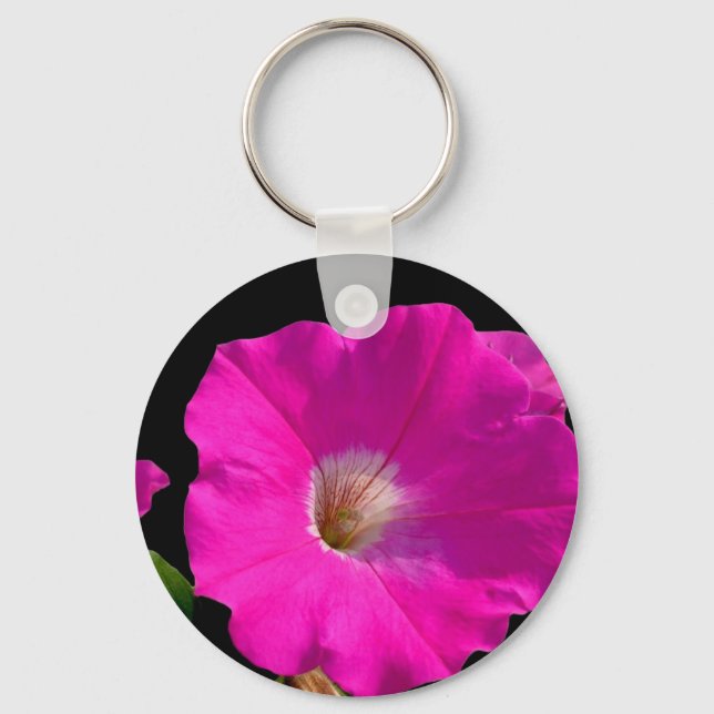 pink petunia flower keychain (Front)