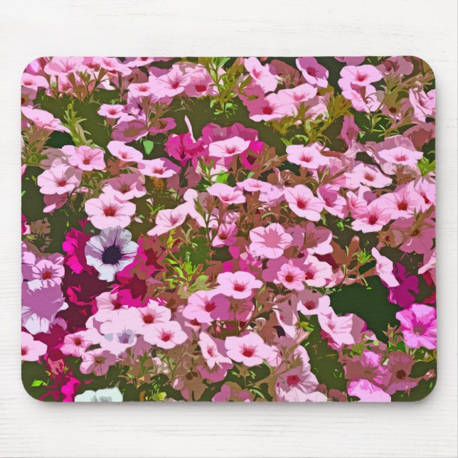 Pink petunia flowers mouse pad (Front)