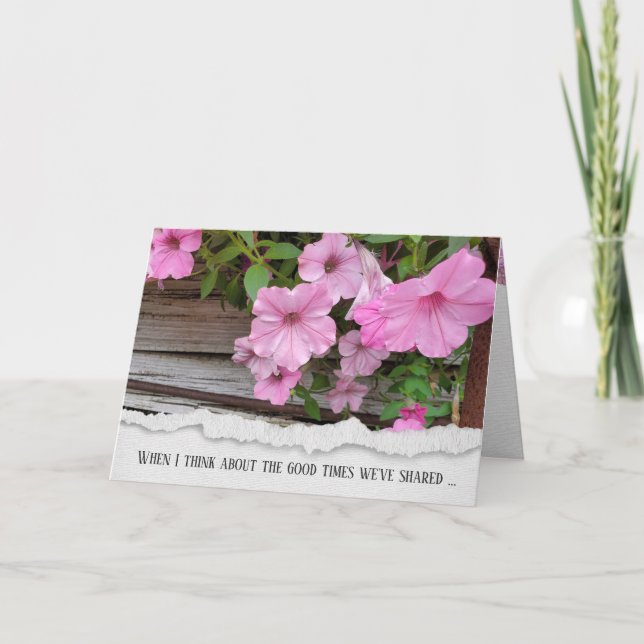 Pink Petunia Friendship Card (Front)