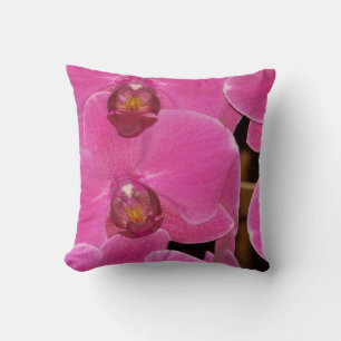 Pink Phalaenopsis Orchid Fuschia Pink Vibrant Throw Pillow