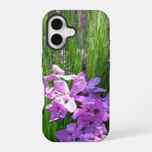 Pink Phlox and Grass Summer Floral iPhone 16 Case