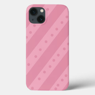 Pink Phone Case with Stripes and Dots
