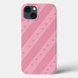Pink Phone Case with Stripes and Dots