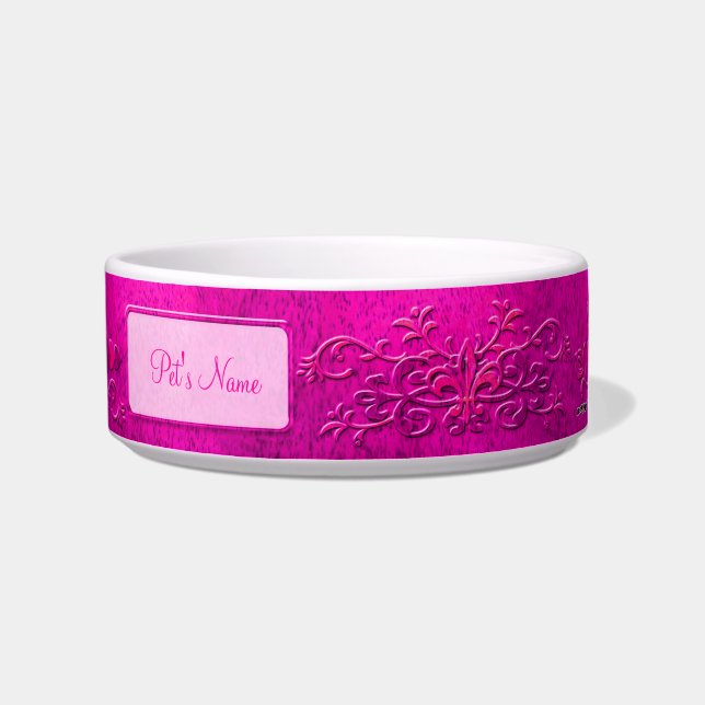 Pink Photo and Name Earthen Fancy Pottery Bowl (Right)
