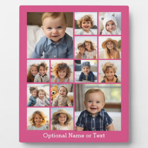 Pink Photo Collage - Add Up to 14 photos Plaque