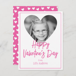 Pink Photo Heart Valentine's Day Cards