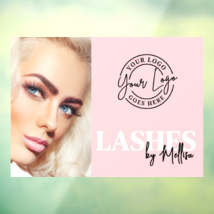 Pink Photo Logo Lashes Window Cling