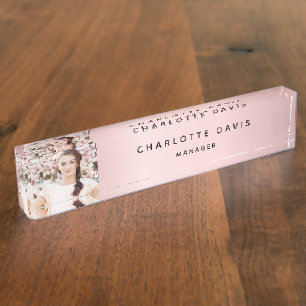 Pink photo professional nameplate