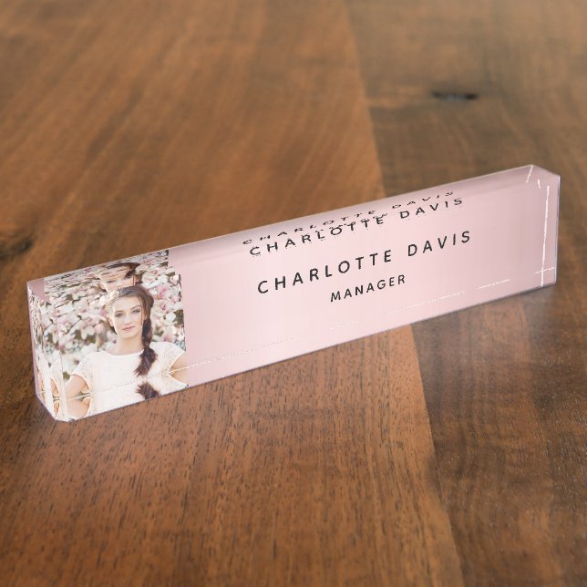 Pink photo professional nameplate (Side)