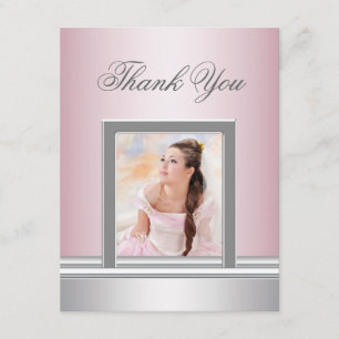 Pink Photo Thank You Card RSVP All Purpose