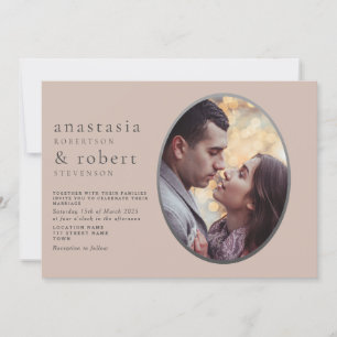 Pink Photo Wedding Invitation