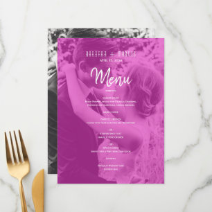 Pink Photo Wedding Menu
