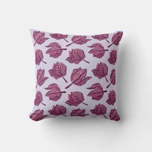 Pink Physalis Flower Pattern Pastel Botanical Throw Pillow