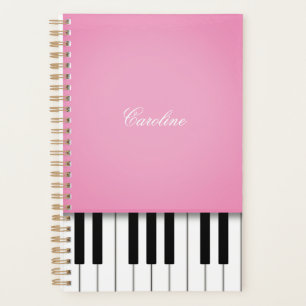 Pink Piano Keyboard Personalized Music Planner
