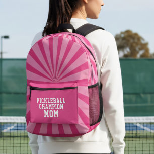Pink Pickleball Champion Maman Sac à dos imprimé