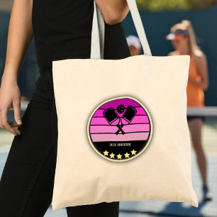 Pink Pickleball Paddle Tote Bag
