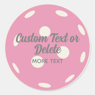 Pink Pickleball Personalized Text Classic Round Sticker