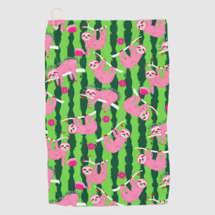 Pink pickleball sloths 🦥 golf towel