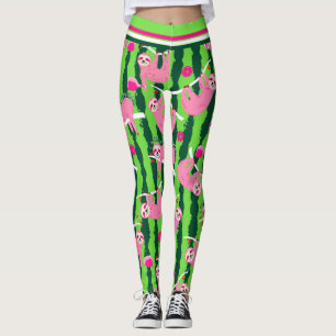 Pink pickleball sloths 🦥 leggings