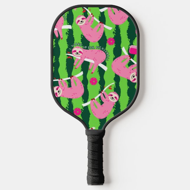 Pink pickleball sloths 🦥 paddle (Front)