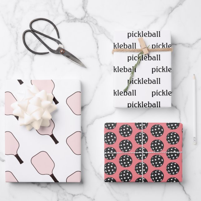 Pink pickleball wrapping sheet set of 3 (Front)