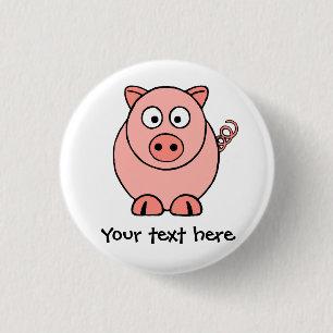 Pink Pig 1 Inch Round Button