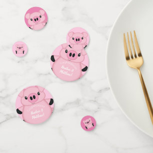 Pink Pig Baby Shower Confetti